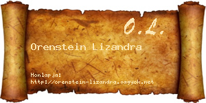 Orenstein Lizandra névjegykártya